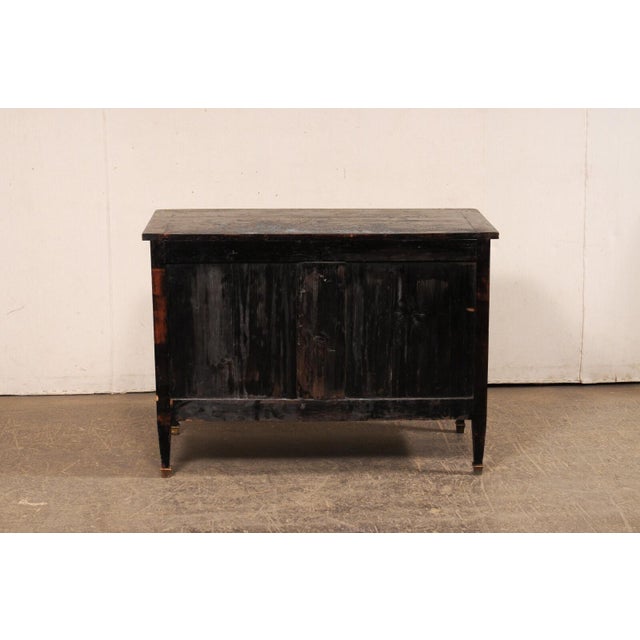 Wood Neoclassical Period Chest, Black with Brass For Sale - Image 7 of 11