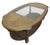 Wood 1990s Oval Oak Coffee Table With Center Glass Top For Sale - Image 7 of 8