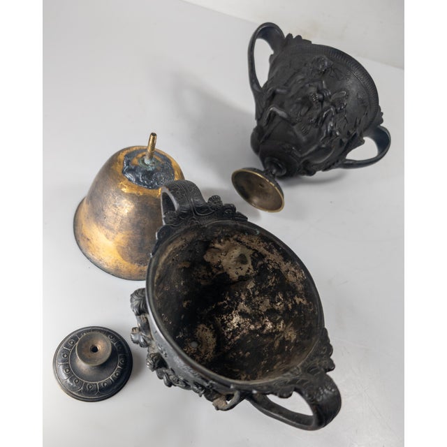 19th Century Pair of Neoclassical Grand Tour Urns With Mythological Figures For Sale - Image 18 of 18