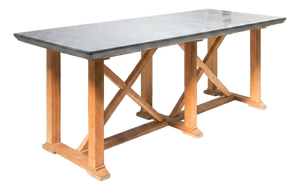 Vintage Zinc-Topped Worktable, France