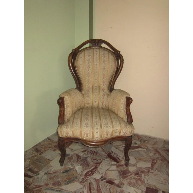 Wood Ancient Italian Walnut Armchair For Sale - Image 7 of 7