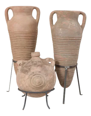 Mid 20th Century Collection of Three Mediterranean Spanish Colonial Style Terracotta Jars