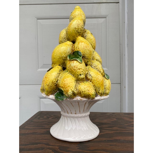 Italian Ceramic Lemon Topiary | Chairish