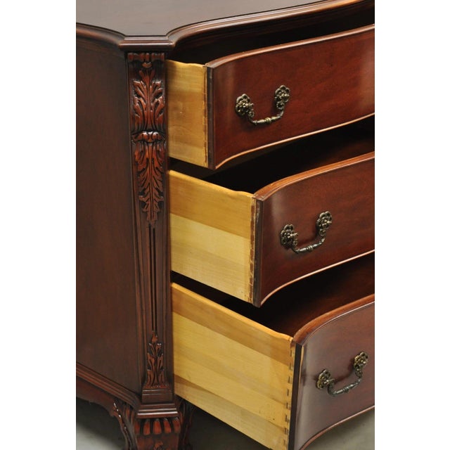 Wood Vintage Georgian Mahogany Bow Front Server Chest Commode Dresser by John Stuart For Sale - Image 7 of 13