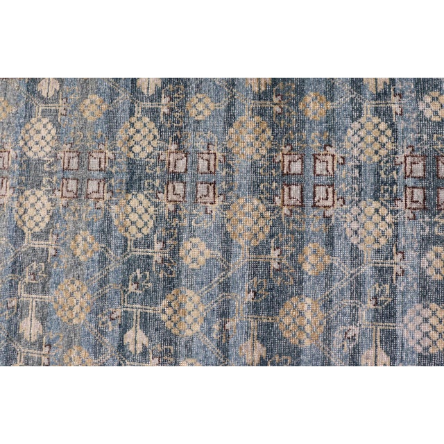 Modern Large Khotan Rug by Keivan Woven Arts in Blue and Ivory 11'9 X 14'9 For Sale - Image 11 of 17