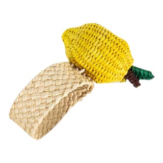 Furbish Handmade Raffia Napkin Ring - Lemon For Sale