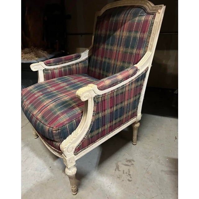 Rustic Style Vintage Highland House Blue and Red Wooden Chair For Sale - Image 4 of 7