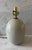 Vintage ceramic table lamp with the perfect simple rounded egg shape, subtle blue gray color and brass socket. This egg...