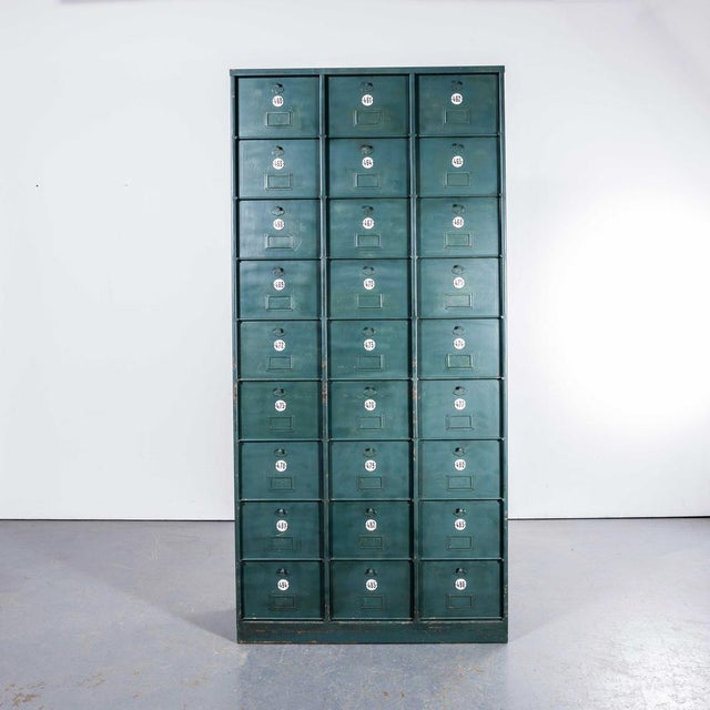 French Industrial Dark Green Metal Cabinet, 1920s For Sale - Image 11 of 11