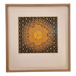 Victor Vasarely, Hexa-Fra Niolc-C, 1960s, Silk-Screen, Framed For Sale