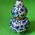 Metal Vintage Cloisonné Enamel Double-Gourd Vase – Blue & White Floral Motif For Sale - Image 7 of 9