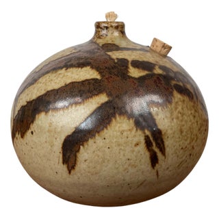 Mid-Century Modern Danish Studio Pottery Oil Lamp from Aage Würtz, 1960s For Sale