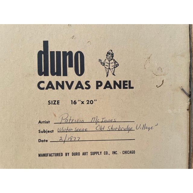 1977 Original Winter Landscape Painting "Old Sturbridge Village" For Sale - Image 9 of 12