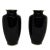 A fine pair of vintage black Japanese cloisonne vases, each with three flying cranes in white. The bottoms are with plated...