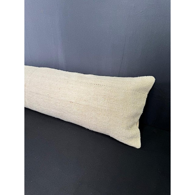 Turkish Hemp Pillow Cushion Natural Beige Cushion Cover 12x46 For Sale - Image 4 of 4