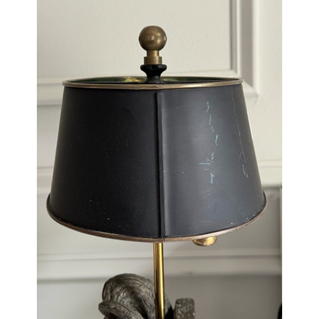 Introduce a stately architectural element to your interior with this vintage Egyptian Revival table lamp. The heavy,...