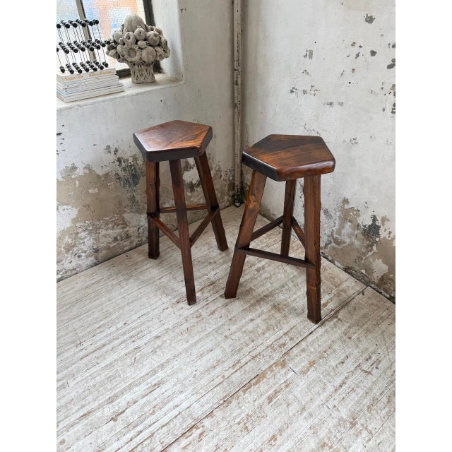 Tall Elm Stools from Aranjou, 1960s, Set of 2 For Sale - Image 18 of 18