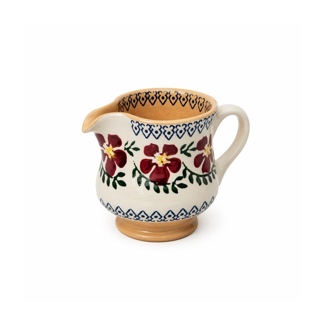 Vintage Hand Painted Mosse Pottery Ireland Floral Creamer Pitcher Vase 3" For Sale In Los Angeles - Image 6 of 7