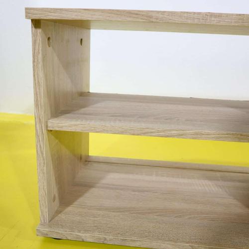 TV Stand in Chipboard with Oak Effect and White Door For Sale - Image 6 of 10