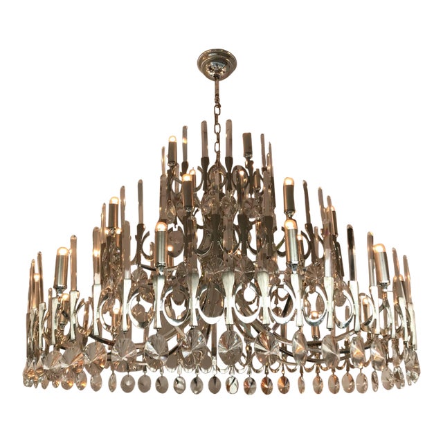 2 Chandeliers Ovali by Sciolari, Italy, 1970s For Sale