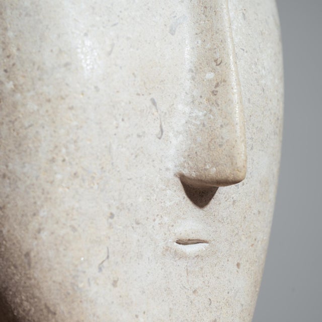 Modernist Bust Sculpture, 1980s, Sandstone For Sale - Image 9 of 15
