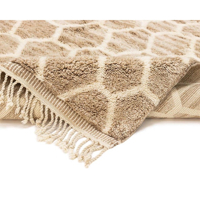 Textile Premium Hand-Knotted Moroccan Wool Rug | 13'3" X 10'1" | One of a Kind For Sale - Image 7 of 9