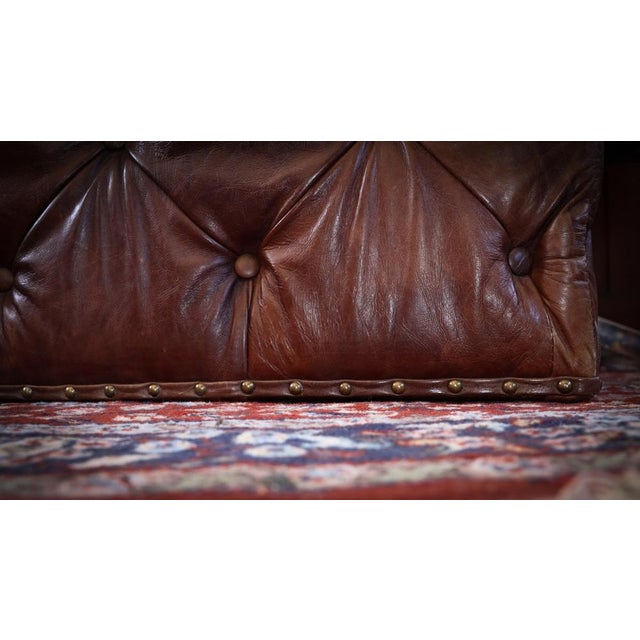 Sqaure Lord Digsby Ottoman in Tan Leather from Timothy Oulton, 2010s For Sale - Image 9 of 15