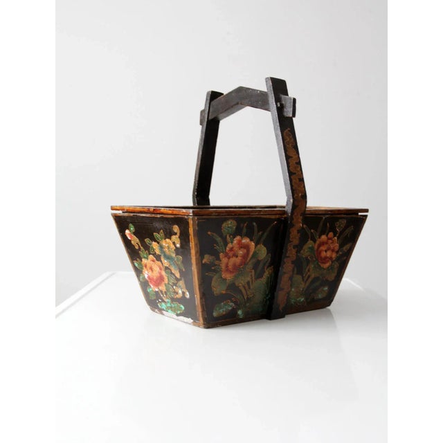 Black Antique Chinese Painted Box For Sale - Image 8 of 13