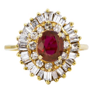 Late 20th Century 18k Ruby Ring, Size 5 For Sale