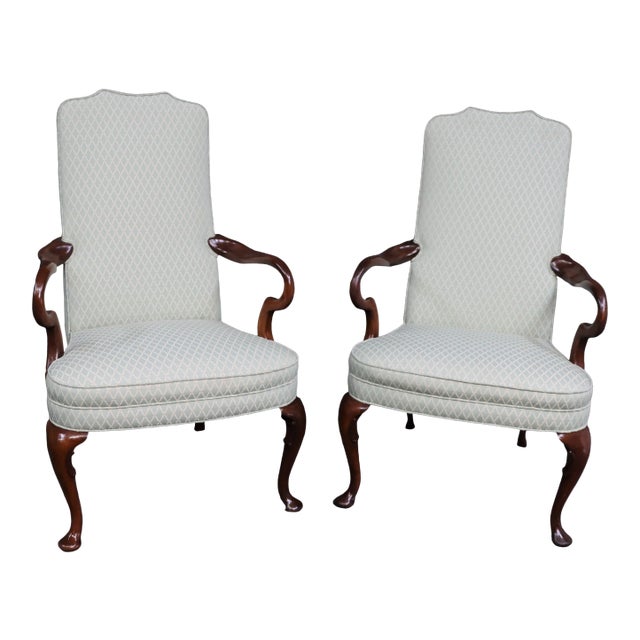 Queen Anne Cherry Shepherd Crook Arm Chairs - a Pair For Sale