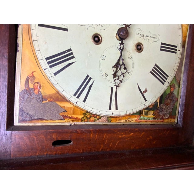 A very attractive Scottish Tall case clock signed by Thomas Yuill East Kilbride. Beautifully fan and string inlay...