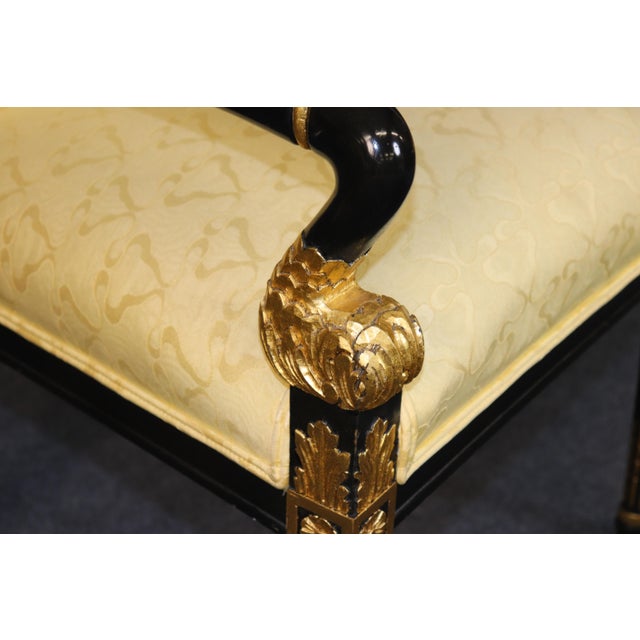 Set 12 Louis XVI Style Ebonized and Gilt Dining Chairs For Sale In Philadelphia - Image 6 of 13