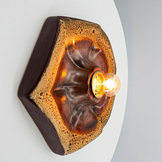 Ceramic Ceramic Wall Light attributed to Pan Leuchten, Germany, 1960s For Sale - Image 7 of 13