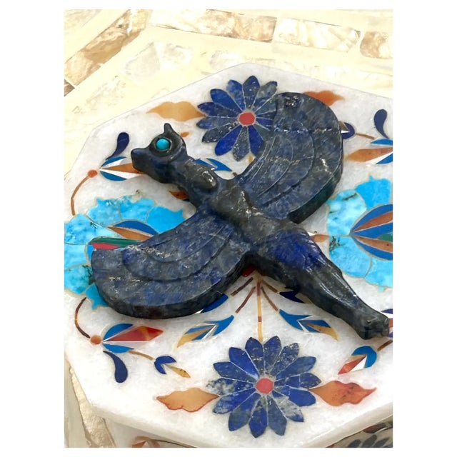 Goddess in LA natural gemstone, marble box. I brought the hand carved Lapis Goddess together with the precious vintage...