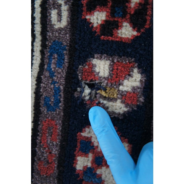 Semi Antique Hand Knotted Tribal Geometric Medallion Wool Area Rug 7' X 9' For Sale - Image 13 of 16