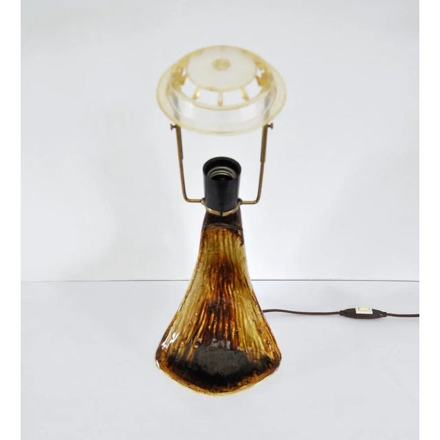 Organic Shaped Table Lamp in Warm Brown Colors by Axella Stentøj, Denmark, 1970s For Sale - Image 10 of 15