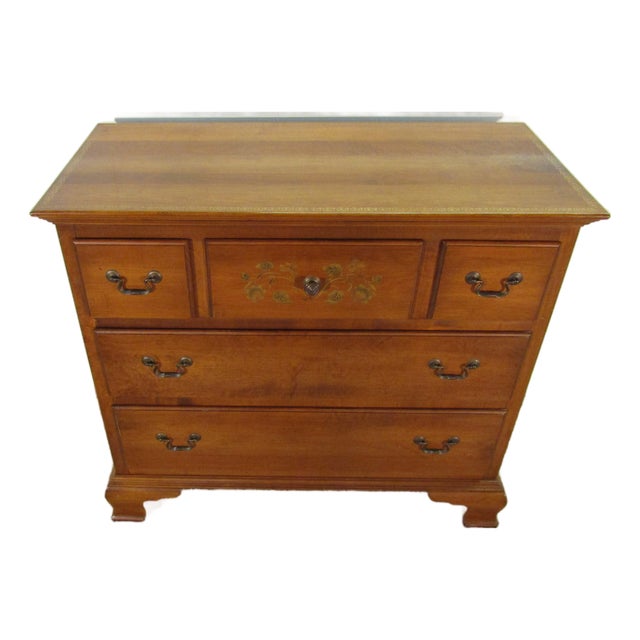 Hitchcock Solid Maple Paint Decorated Chest of Drawers For Sale