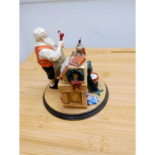 Plastic 1990s Resin Figurine From the Norman Rockwell Collection: Santa's Workshop For Sale - Image 7 of 9
