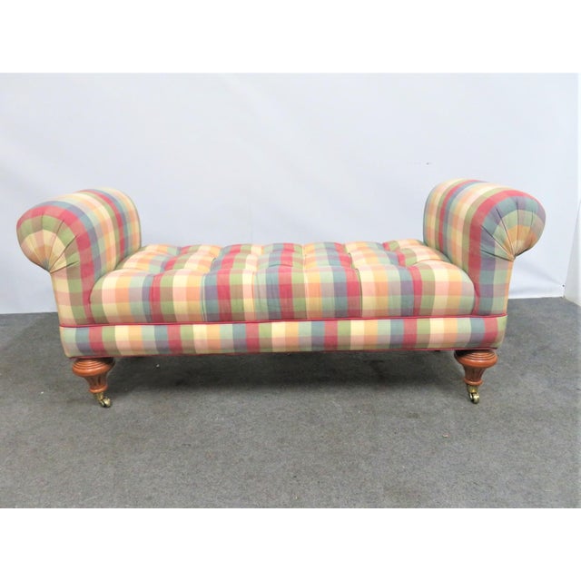 Brandywine Design Regency Style Plaid Tufted Bench Chairish