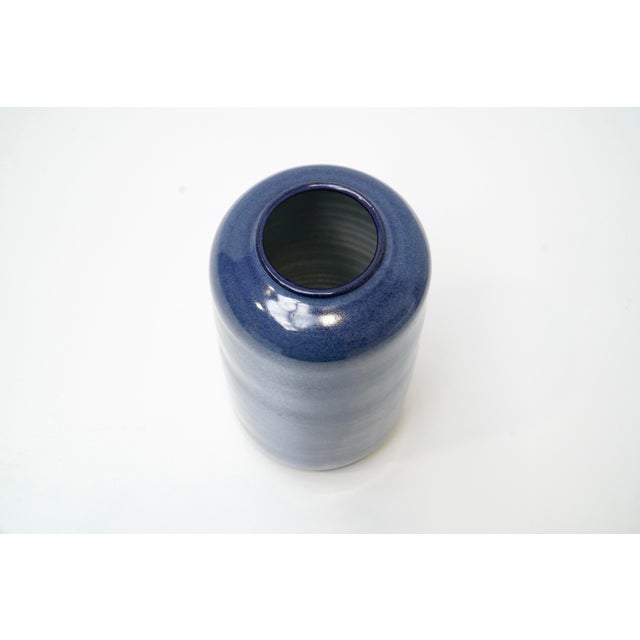 1960s Vintage Blue-Glazed Cylindrical Vase by Roger Vandeweghe for Amphora, 1960s For Sale - Image 5 of 8