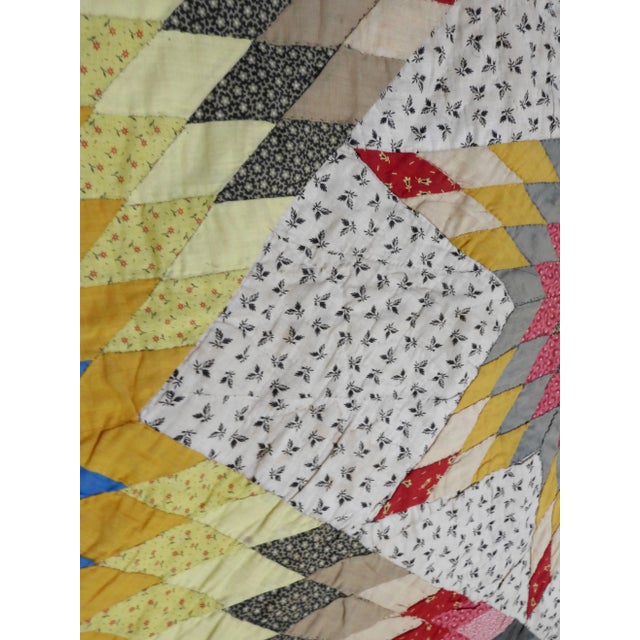 Vintage Handmade Star Quilt For Sale - Image 10 of 11