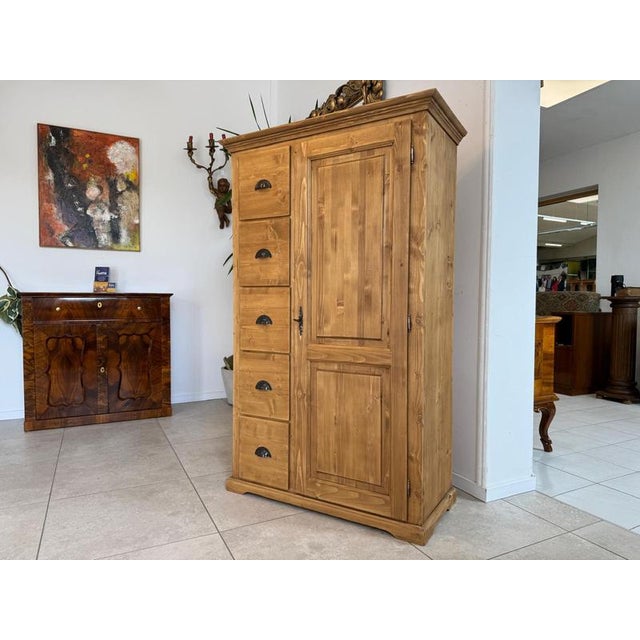 Rustic Farmhouse Bread Cabinet in Wood For Sale - Image 3 of 13