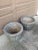 Pair of Vintage French Country Basketweave Cast Concrete Garden Planters For Sale - Image 4 of 8