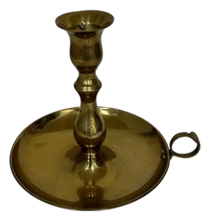 Vintage Brass Finger Loop Candlestick Holder