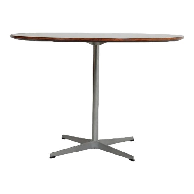 Rosewood Circular Café Table by Arne Jacobsen for Fritz Hansen, 1970s For Sale