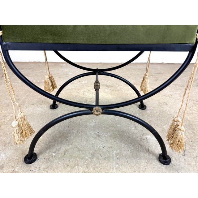 Metal Vintage Maison Jansen Style Vanity Bench For Sale - Image 7 of 12