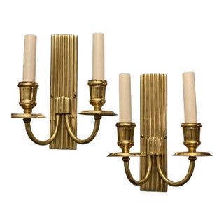 1920’s Gilt Bronze Sconces - a Pair For Sale