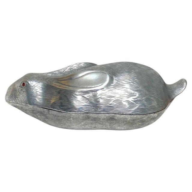 Arthur Court "Rabbit" Wine Cooler Vintage Metal Decor 1980 For Sale - Image 12 of 15