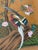 Art Deco Hand-Painted Chinoiserie Wallpaper Mural, Chinese Cranes & Birds Floral Design, 5 Panels For Sale - Image 3 of 4