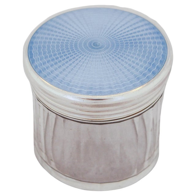 1940s Sterling & Enamel Jar For Sale In New York - Image 6 of 6